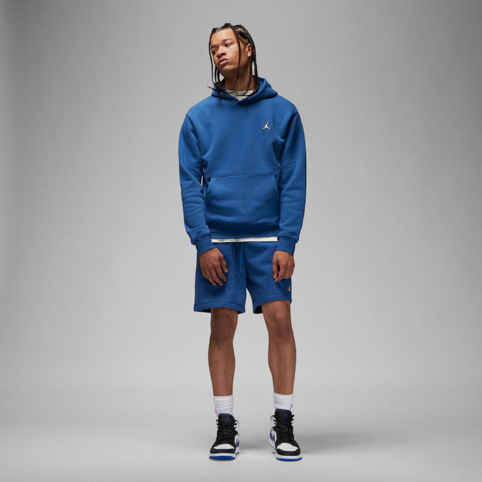 COT.FLEECE       FRENCH BLUE/WHITE