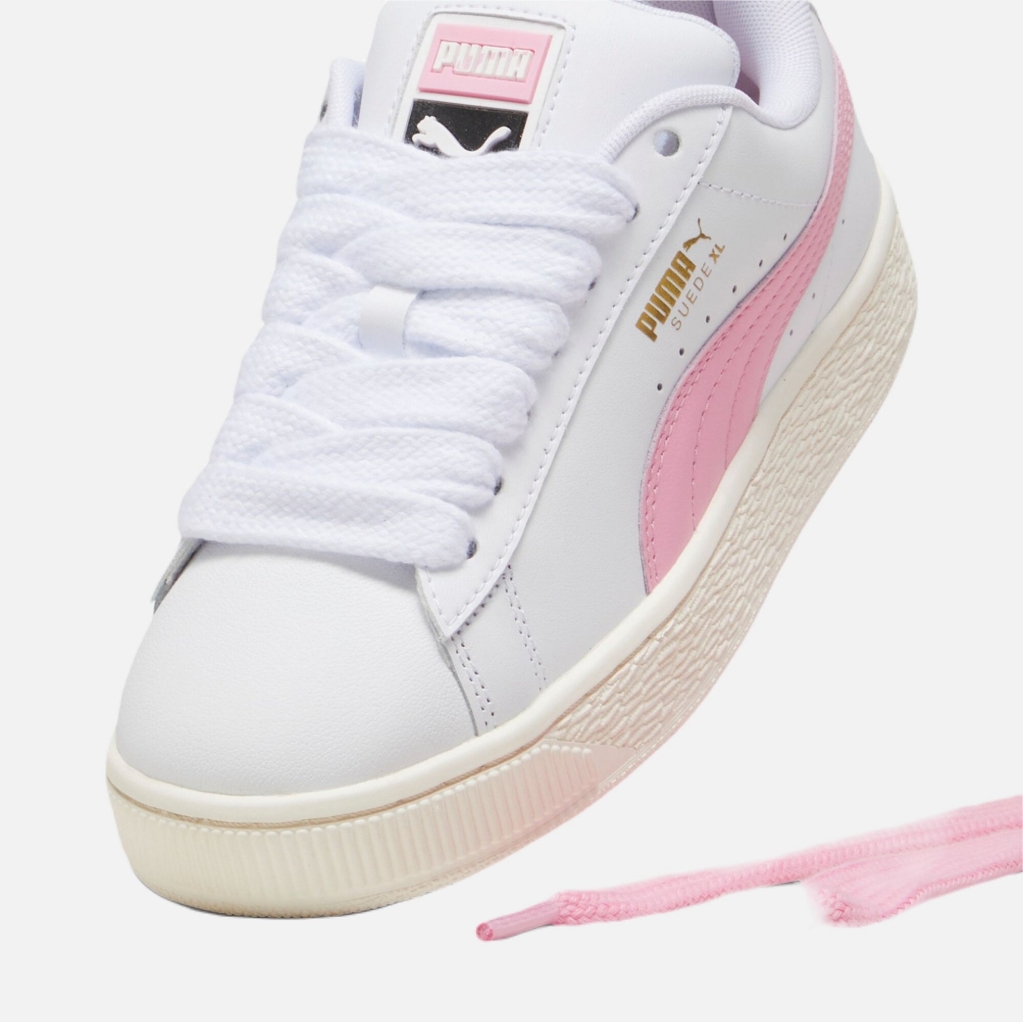 SUEDE XL LTH     WHT-PINK LILAC