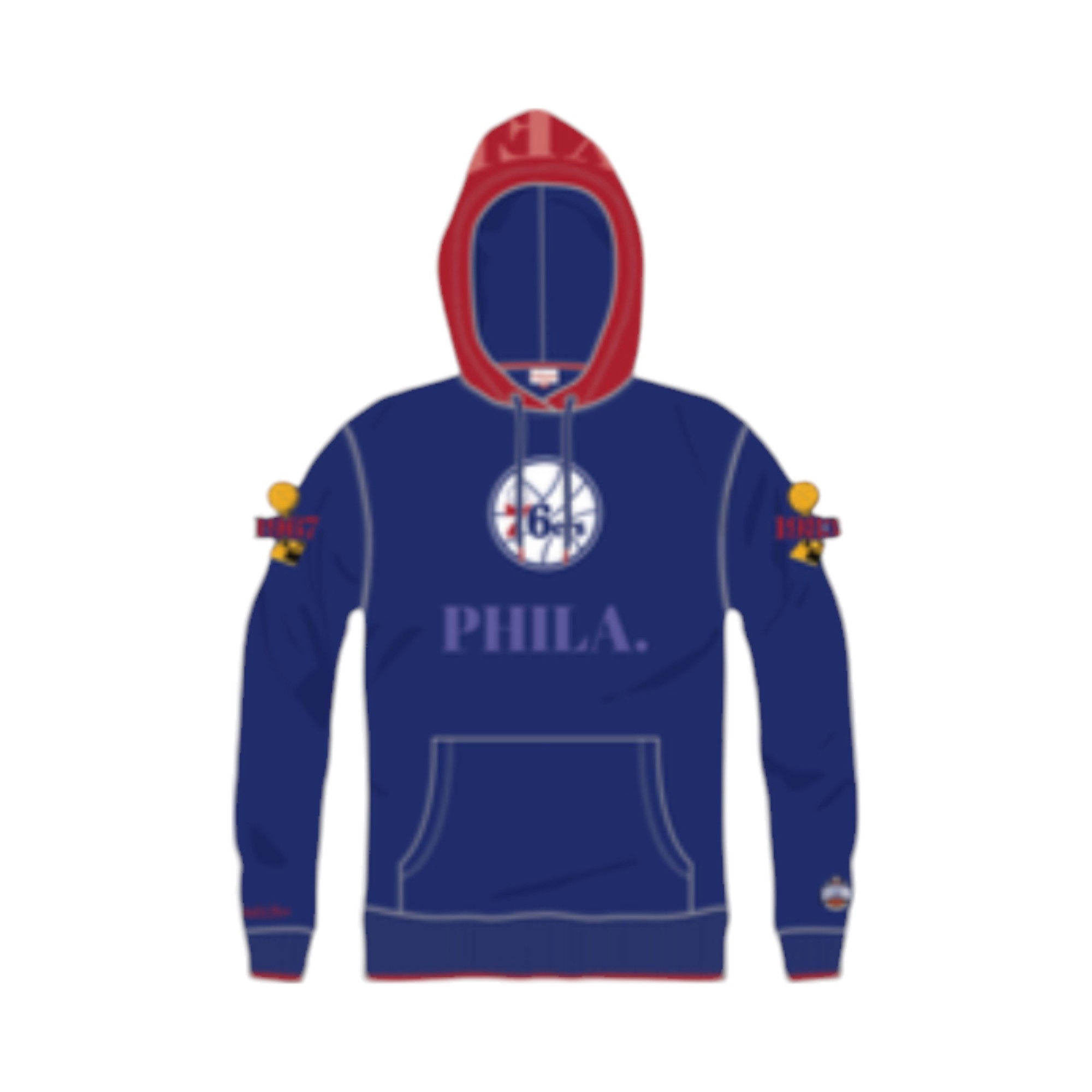 FLEECE HOODIE    VNTG LOGO 76ERS